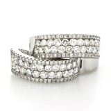 1.50 Cts. 14K White Gold Small Diamond Hoop Earrings